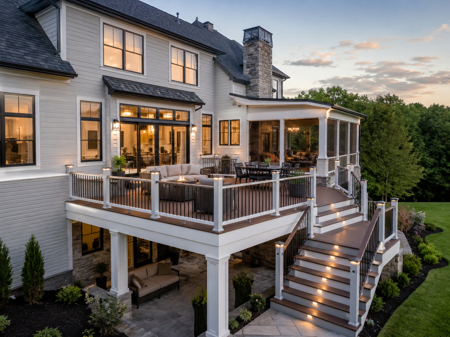 Premium deck with built-in lighting